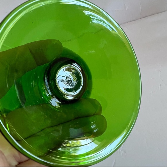 Vintage Hand Blown Green Glass Pitcher 19” - Picture 2 of 15